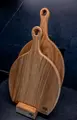 Набор из 2 разделочных досок WOODEN Butoiaș из массива дуба с подставкой, цельный кусок дерева без клея, натуральное покрытие, 36x25x2.3см и 45x25x2.3см