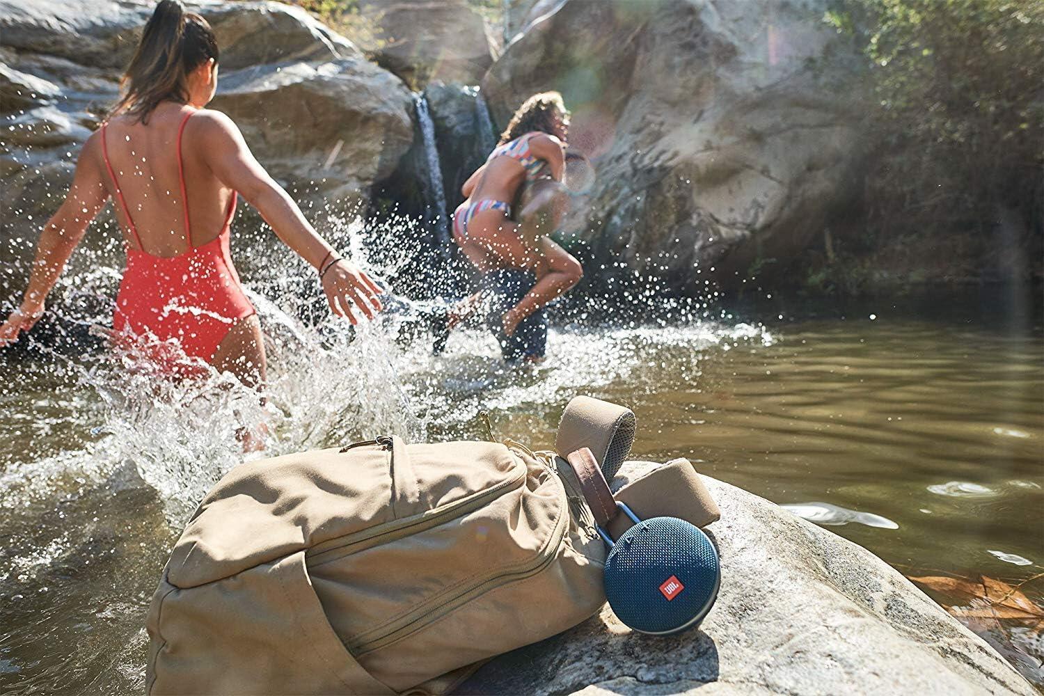 JBL Clip 3 Portable Bluetooth Speaker, IPX7 Waterproof, 10h Battery Life, Integrated Carabiner, Built-in Mic, 3.3W RMS, Black