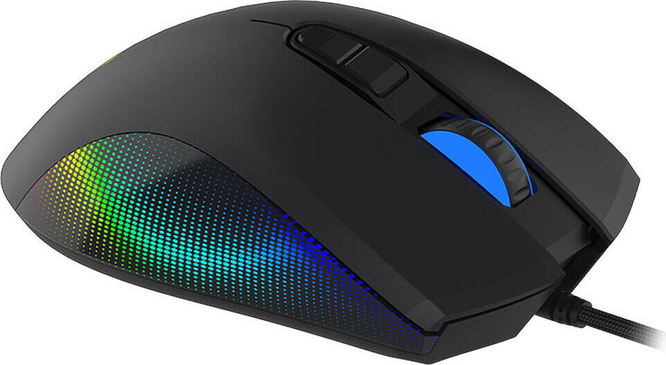 Mouse Gaming Aqirys Phoenix, Senzor Optic PixArt 3327 pana la 12000 DPI, 8 Butoane Programabile, Switch-uri Huano, Iluminare RGB, Cablu Impletit, Negru