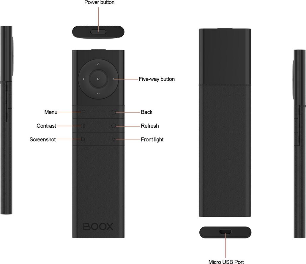 Onyx BOOX Bluetooth Remoter - Wireless Page Turner for E-Ink Tablets, Bluetooth 5.0, Rechargeable Battery, Dedicated Refresh and Light Controls