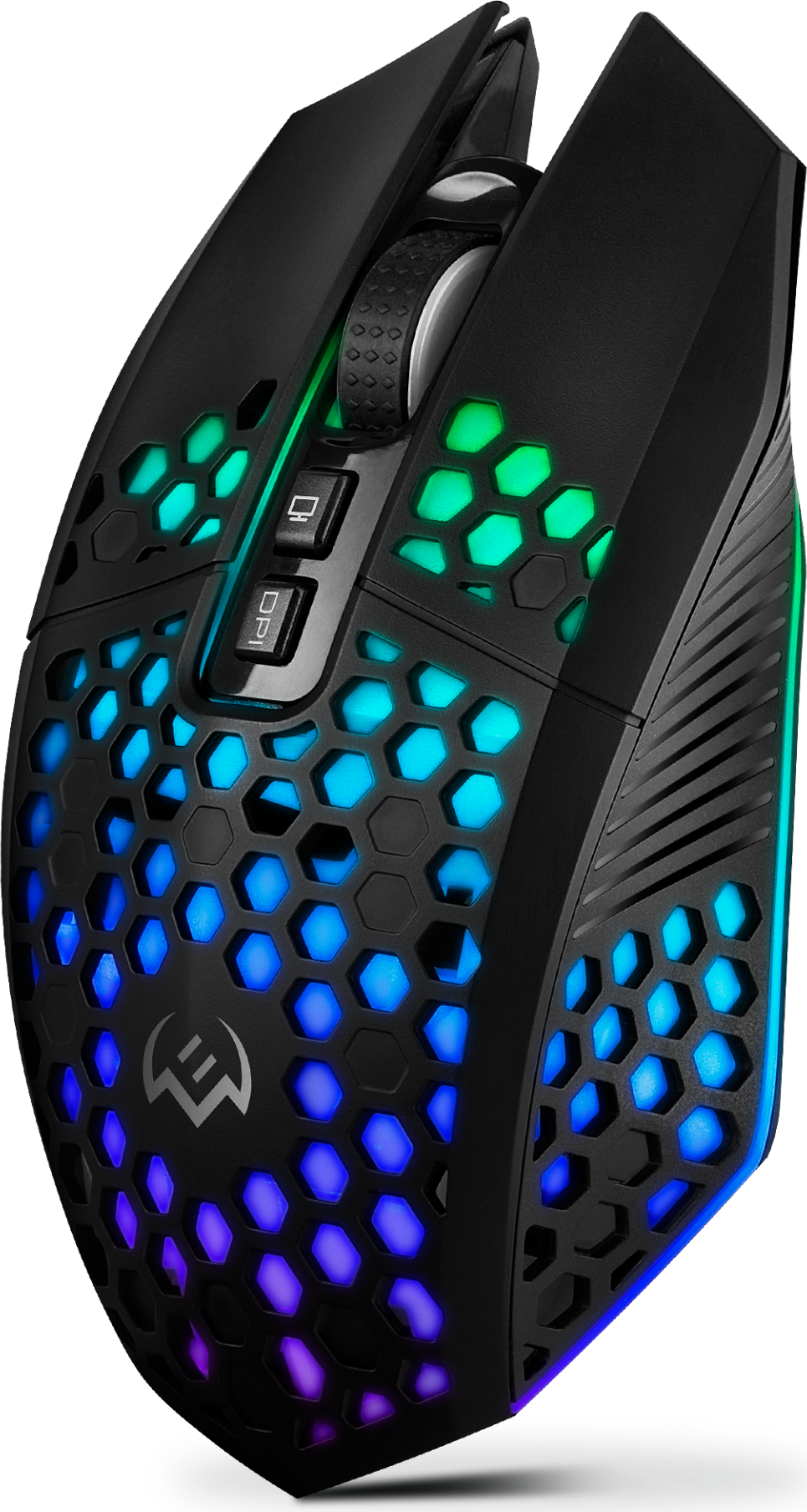 SVEN RX-G940W Wireless Gaming Mouse, Silent Buttons, Honeycomb Shell, RGB, 3600 DPI, 7 Buttons, 2.4GHz, Rechargeable