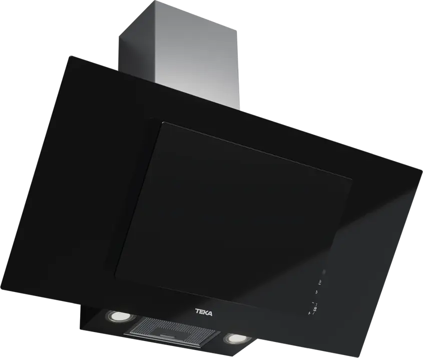 Teka DVT 98660 TBS Vertical Decorative Hood, Night River Black Glass, 900mm, Dual Aspiration, Touch Control, LED Lighting, FreshAir Function