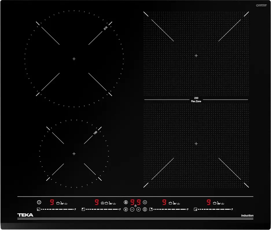 Teka IZF 64440 MSP Flex Induction Hob, 60 cm Ceramic Glass, 4 Cooking Zones with TekaFlex, MultiSlider Touch Control, Power Plus, 7200W