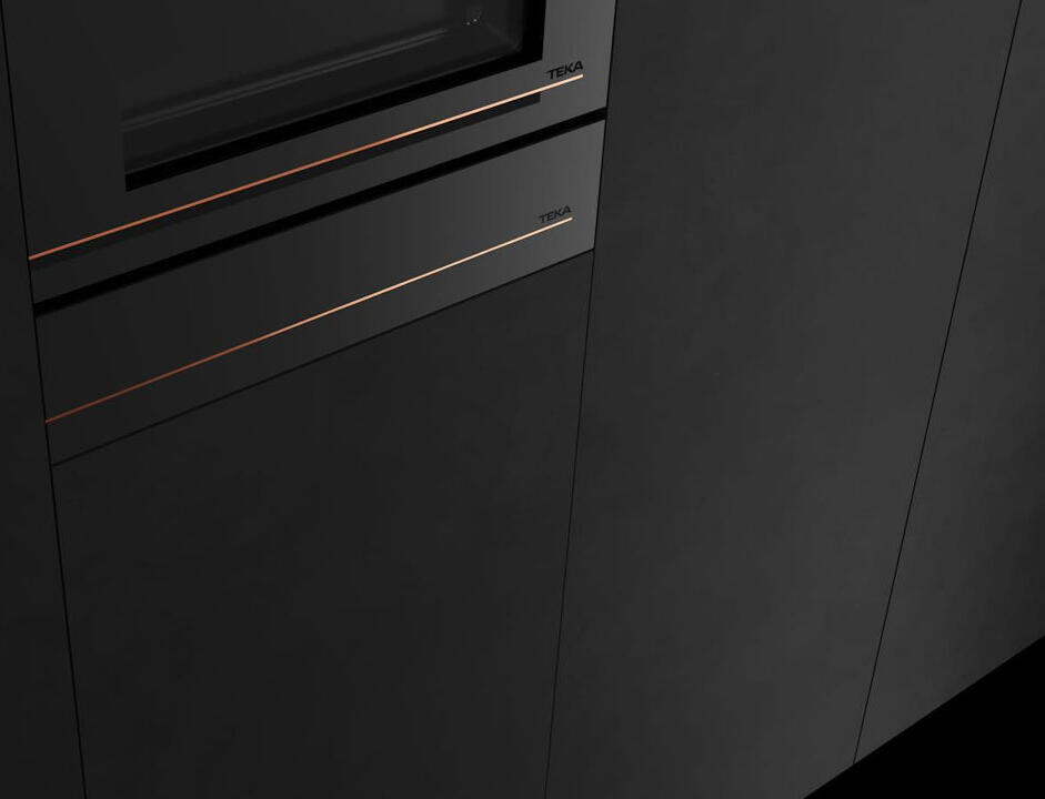Teka VS 1520 GS Built-in Vacuum Machine with Integrated Kitchen Scale, Infinity Glass Black Front Panel, SoftClose Door and Foil Roll Holder