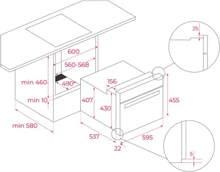 Cuptor cu Microunde și Grill Încorporabil Teka MLC 8440 BK, Ediția Urban Colors, Putere 1000W/1400W, Capacitate 45L, Control Touch, Negru Night River