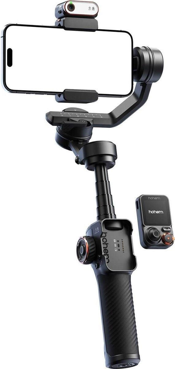 Hohem iSteady M7 3-Axis Smartphone Gimbal Stabilizer, 500g Payload, AI Tracking Module, RGB Fill Light, 193mm Extension Pole, Touchscreen Remote