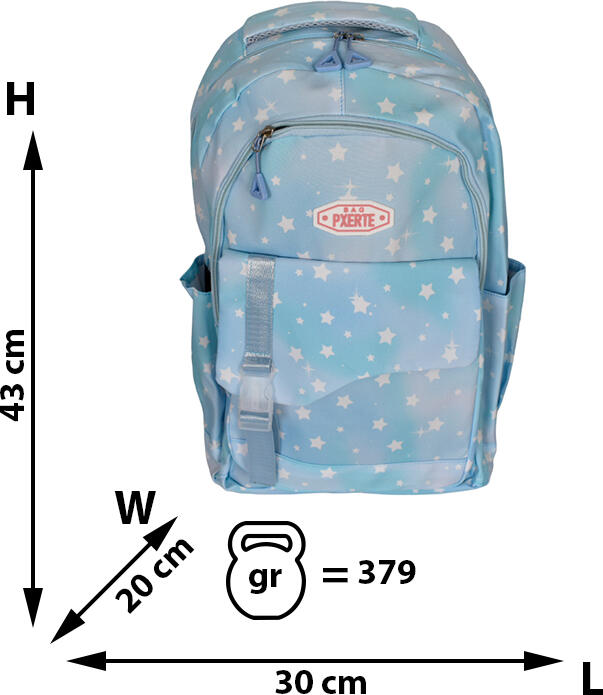 PXRTE 2341R School Backpack 25L, 15-inch Laptop Sleeve, 2 Compartments, Anatomic Back, Water-Repellent Polyester, Reflective Strips