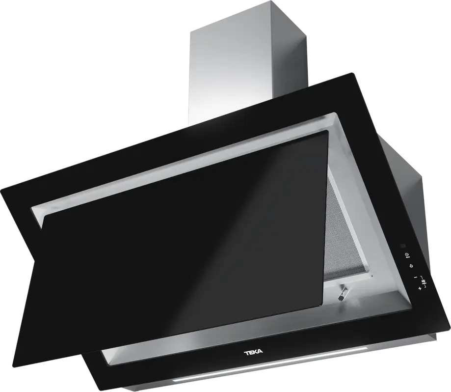 Teka DLV 99670 Vertical Decorative Hood, 900mm, Night River Black Glass, Touch Control, EcoPower Motor, LED Lighting, FreshAir Function, 920 m3/h
