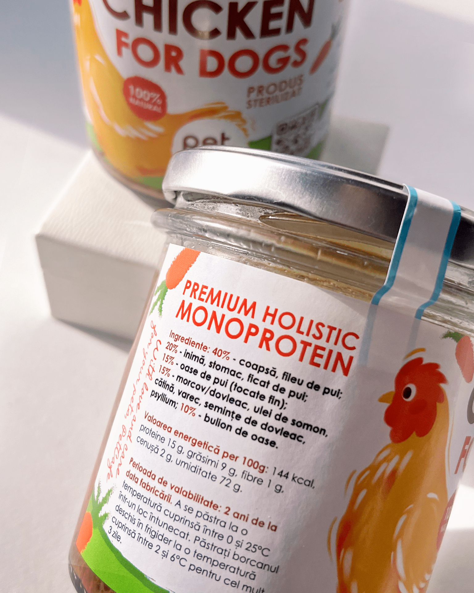 Pet Cafe Premium Holistic Monoprotein Chicken for Dogs, Natural Sterilized Chicken Stew in Glass Jar, Grain-Free and Salt-Free Dog Food, 250 g