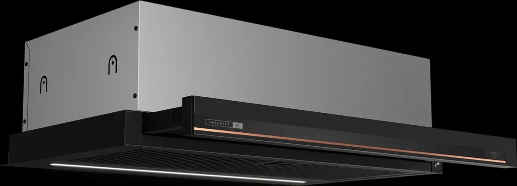 Teka CNL 6415 Plus G1 Infinity Built-in Telescopic Hood, 600mm, Matte Black & Copper, EcoPower Motor, A Energy Class, LED Lighting, Glass Front