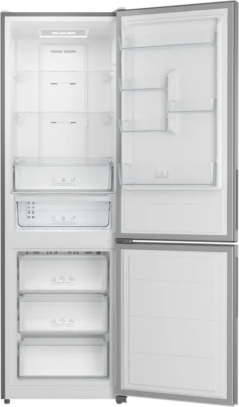 Frigider Combinat Teka NFL 345 C, Full No Frost, Congelator Jos, Inox Anti-Amprentă, Capacitate Netă 310L, Clasa Energetică E, Dimensiuni 188x59.5x63.5 cm