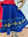 Fustă tradițională națională moldovenească pentru copii Benefis J 0374(4942), Albastru Regal, Materiale Naturale, Broderie Florală, Mărime M