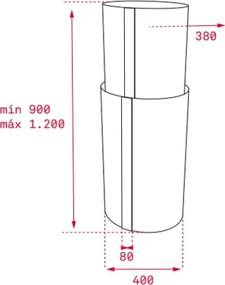 Hota Insulă Cilíndrică Teka CC 485, Oțel Inoxidabil Inox, Motor EcoPower, Capacitate 920 m3/h, Control Touch, Iluminare LED, Dimensiuni 400x400 mm