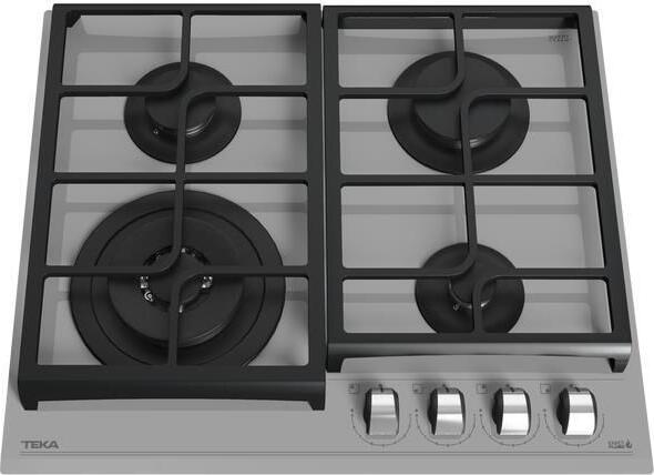 Teka GZC 64320 SM Gas on Glass Hob, Urban Colors Edition Steam Grey, 60cm Tempered Glass, 4 Burners with ExactFlame System and Cast Iron Grids