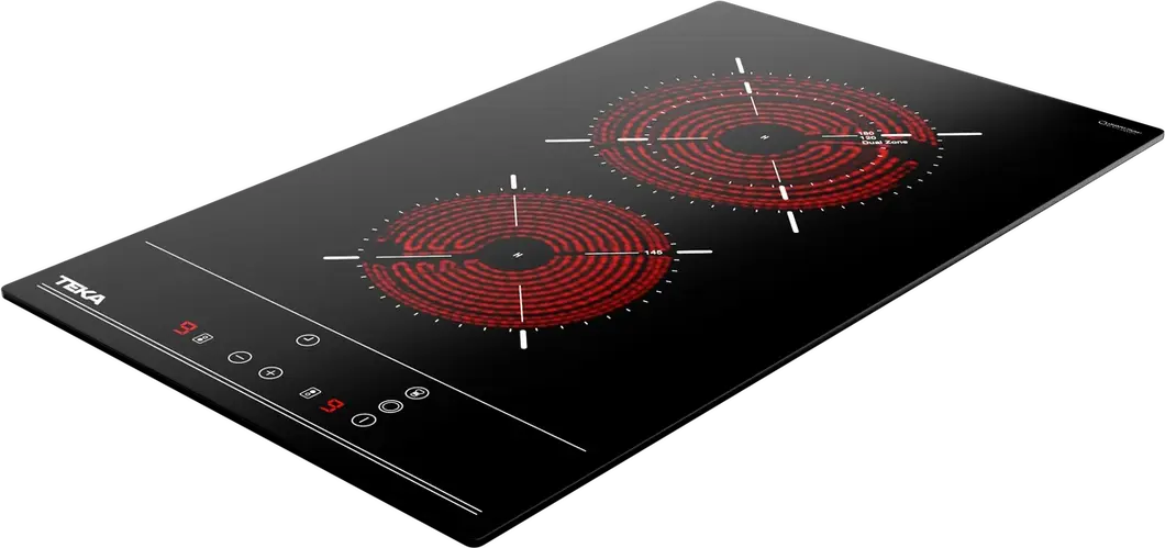 Teka TZC 32320 BK TTC VarioPro Modular Vitroceramic Domino Hob, 2 Cooking Zones, Touch Control, Ceramic Glass, Child Lock, Timer, 30x51 cm