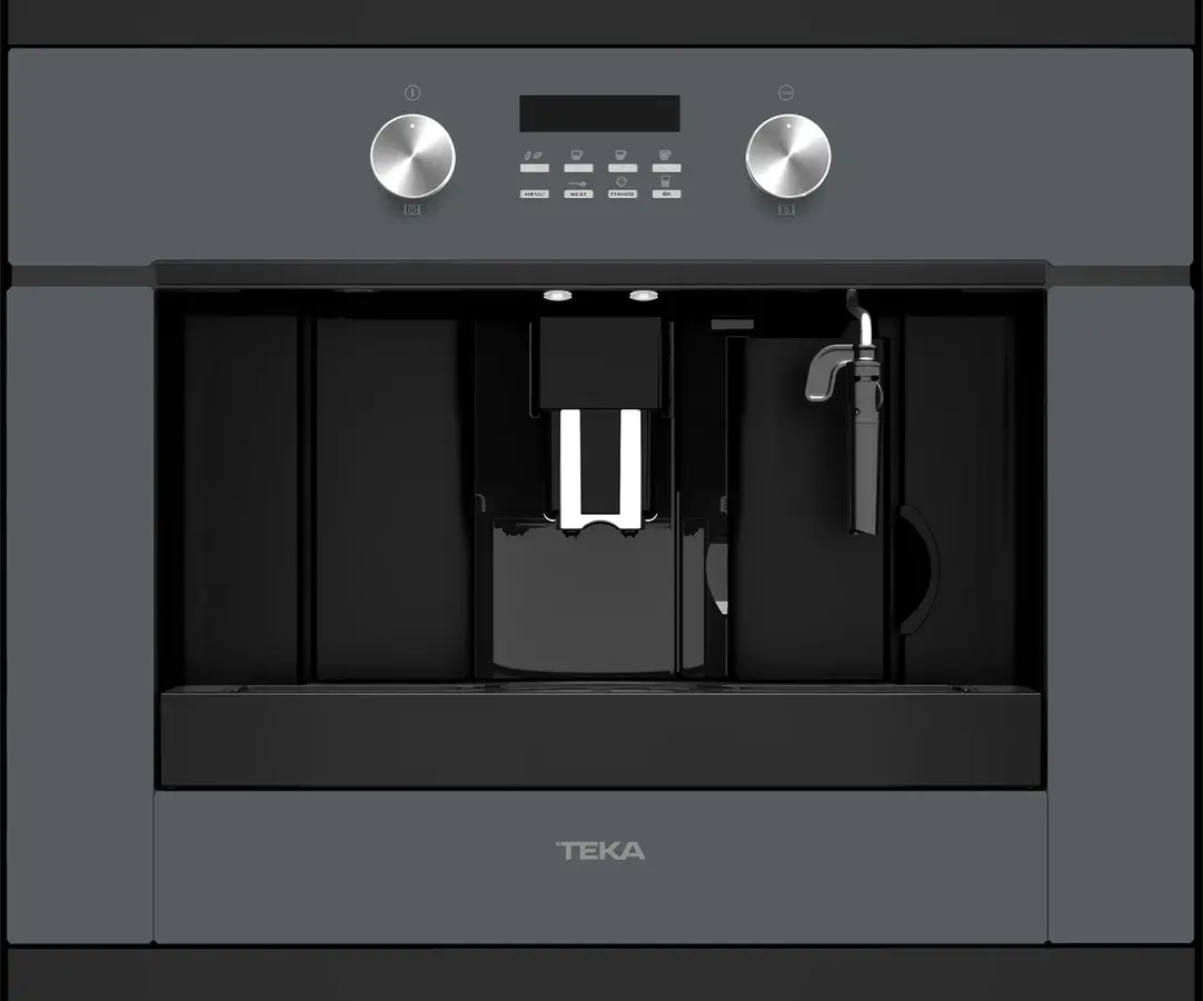 Teka CLC 855 GM Urban Colors Built-in Automatic Espresso Machine, Cristal Stone Grey Infinity Glass, 15 Bar, Integrated Grinder, 1.8L Tank