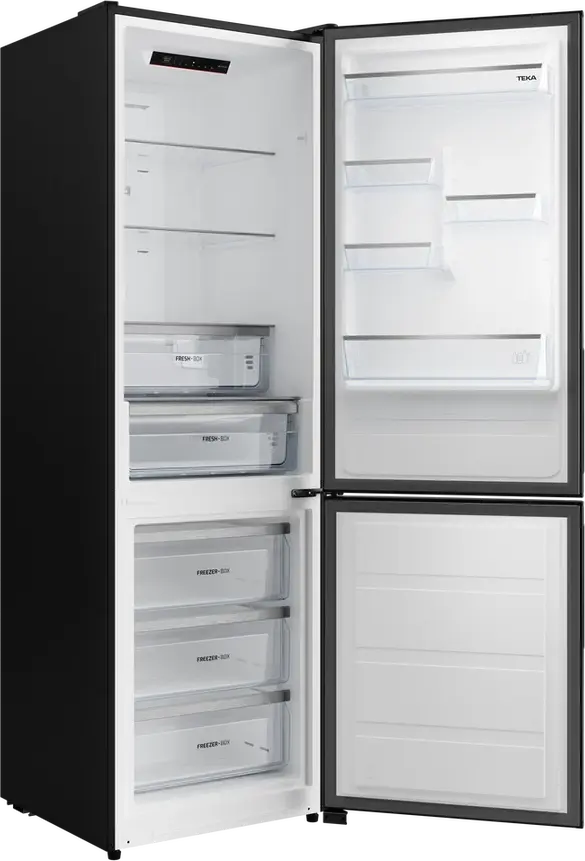 Teka RBF 44630 BK Free Standing Combi Refrigerator, Total No Frost, Inverter Motor, Black, 310L Capacity, Energy Class D, 188x60x63 cm