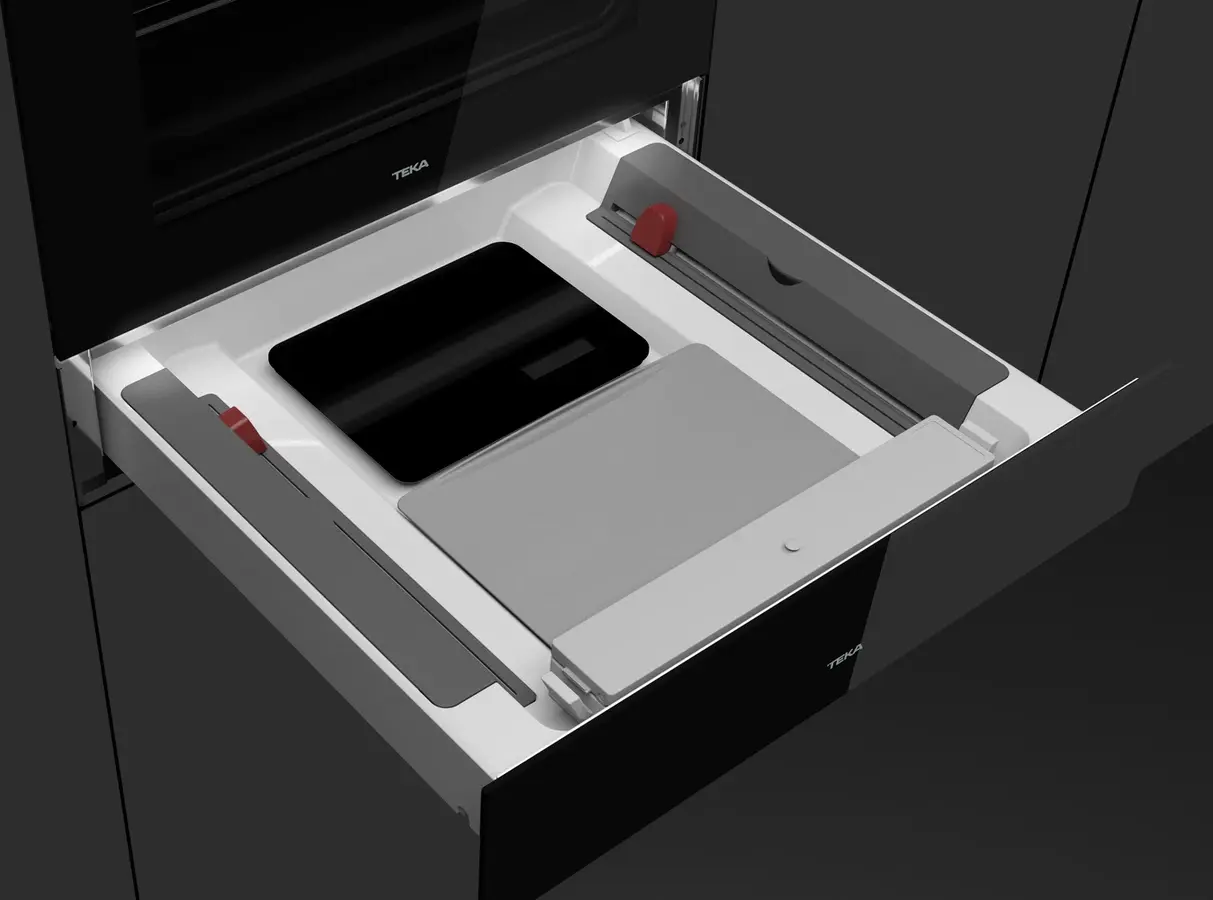 Teka VS 1520 GS Built-in Vacuum Sealer Drawer with Integrated Kitchen Scale, SoftClose Push-Pull System and Dual Roll Holders, 595x140x557 mm