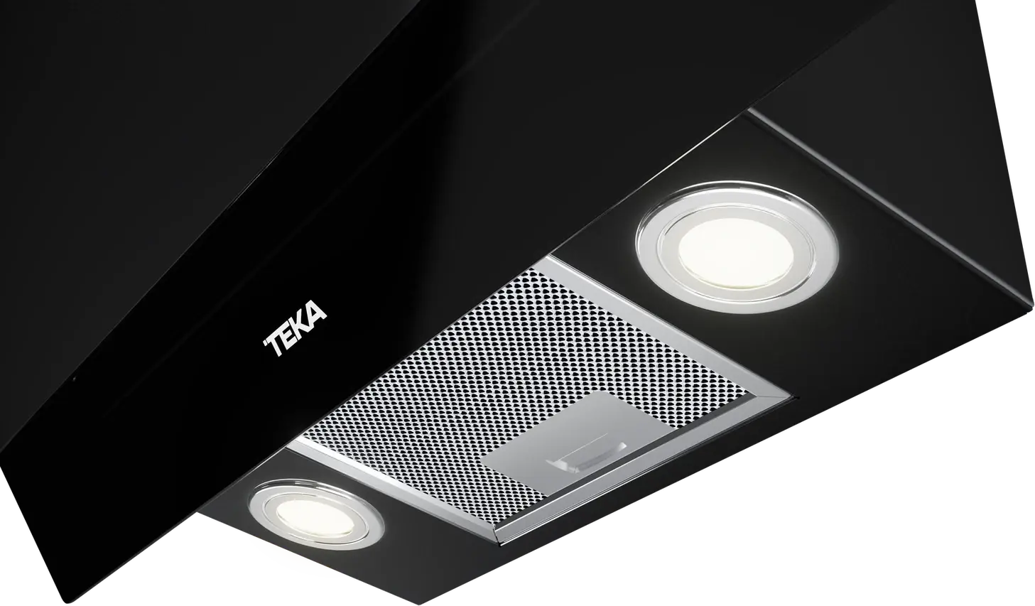 Teka DVT 68660 TBS BK Vertical Decorative Glass Hood, Dual Aspiration System, Touch Control, LED Lighting, 698 m3/h Max Extraction, Night River Black
