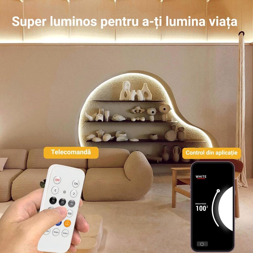 ProLed Kit COB LED Strip 5M, 4200K Neutral White, 24V, CRI 90+, Smart App Control, Music Sync, Dimmable, Seamless High Density Linear Lighting