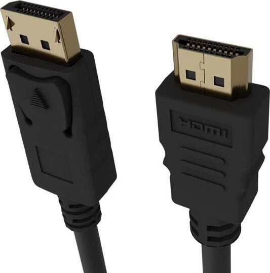 Cablexpert CC-DP-HDMI-3M DisplayPort to HDMI Adapter Cable, 3m, Unidirectional, 4K Support, Gold-Plated Connectors, Black