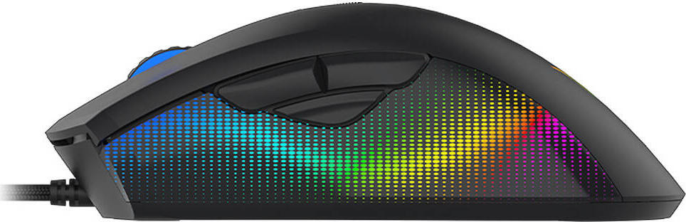 Mouse Gaming Aqirys Phoenix, Senzor Optic PixArt 3327 pana la 12000 DPI, 8 Butoane Programabile, Switch-uri Huano, Iluminare RGB, Cablu Impletit, Negru