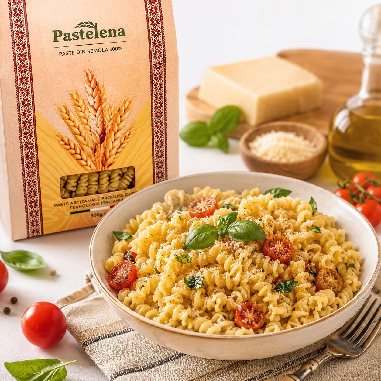 Pastelena Premium Pasta Pipe Rigate, 100% Durum Wheat Semolina, Group A Class 1 Extra Quality, Italian Technology, Al Dente Texture, No Preservatives, 500g, Made in Moldova