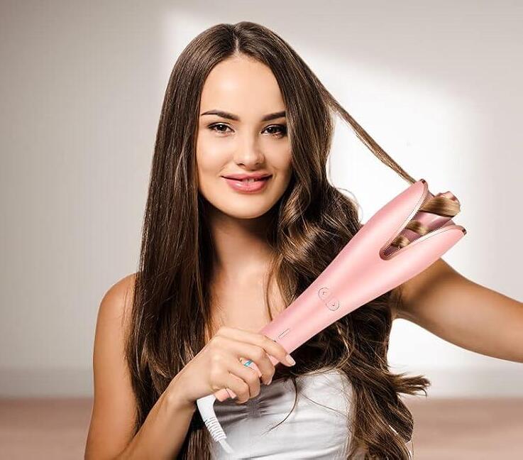 Tavalax Automatic Hair Curler - 4 Temp Settings 160-220°C, 10s Fast Heat, ION, Anti-Tangle, Auto Rotate, Digital Display, Anti-Scald, Auto Shut-off