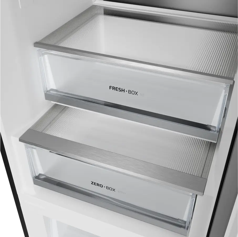 Frigider Combinat Teka RBF 88680 DSS, Total No Frost, Dark Inox, Motor Inverter, Metal Cooling, Iluminare LED, Capacitate 378L, 59.5x70x201 cm