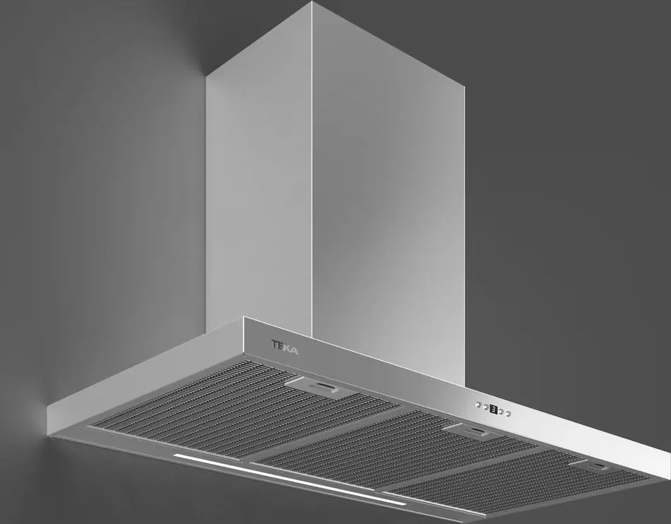 Hota Decorativă de Perete Teka DSH 986 Ultraslim, 90 cm Inox, Motor EcoPower, Iluminare LED, Timer, Capacitate Absorbție 735 m3/h, Clasa Energetică A