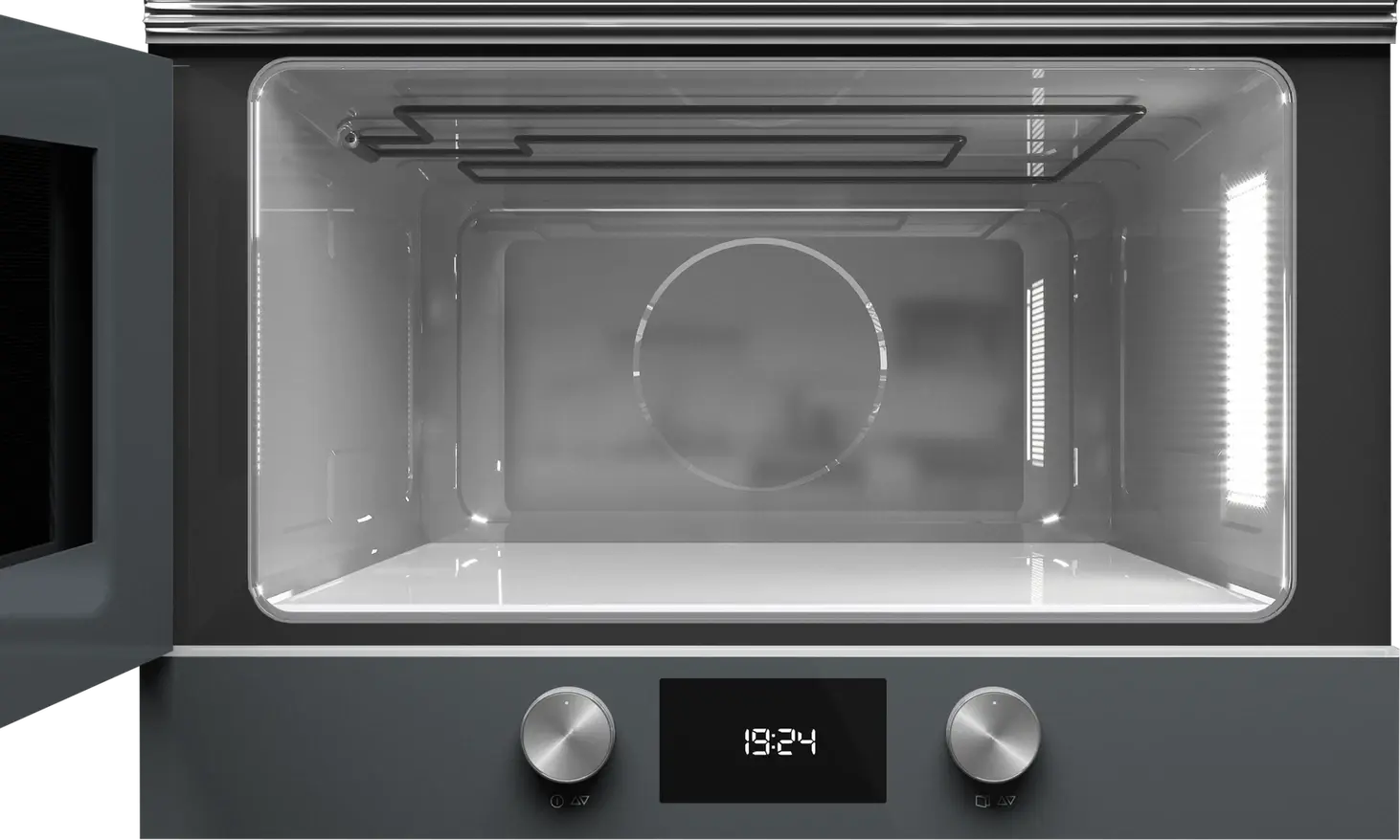 Встраиваемая микроволновая печь с грилем Teka ML 8220 BIS L ST, стекло Stone Grey, керамическое дно без поворотного стола, объем 22 л, 850Вт/1200Вт