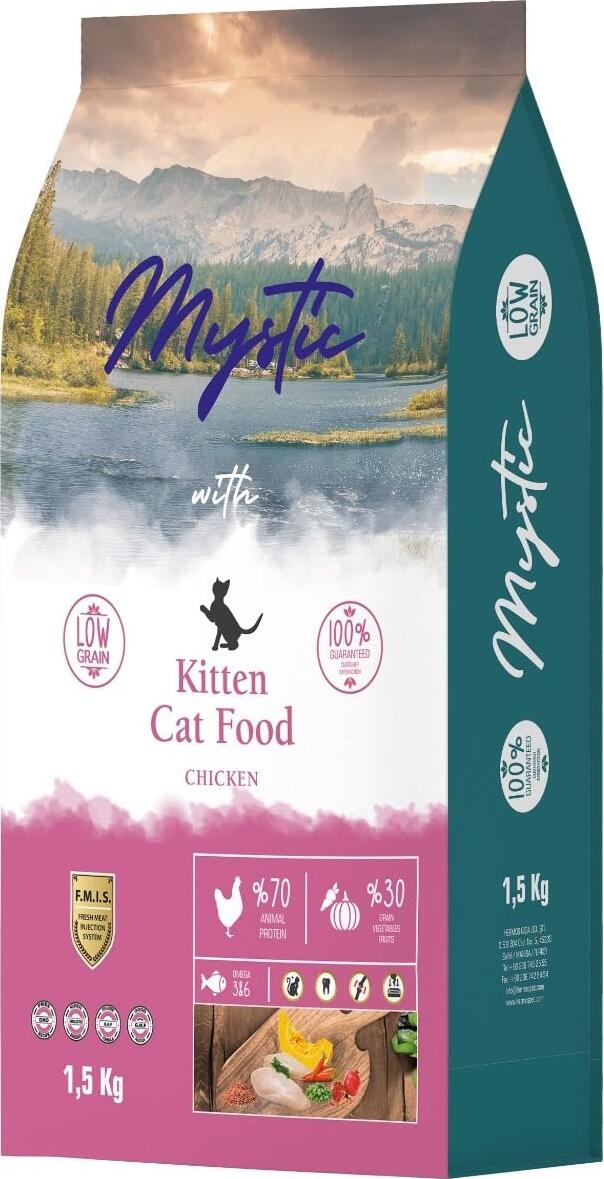 Hrana Umeda Mystic Super Premium pentru Pisici Kitten Chicken Low Grain, Hrana Uscaata Completa pentru Pui si Pisici Gestante/Lactante, 15 kg