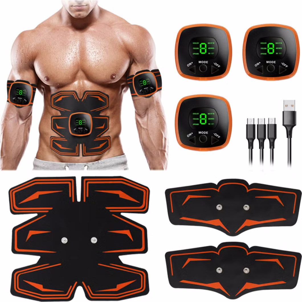 Trainer EMS Smart Fitness Gen. 2: Stimulator Electric al Mușchilor cu 6 Programe. Tonifiere Abdomen și Corp. Reîncărcabil, Wireless, cu Padele cu Gel. Ardere Grăsimi.