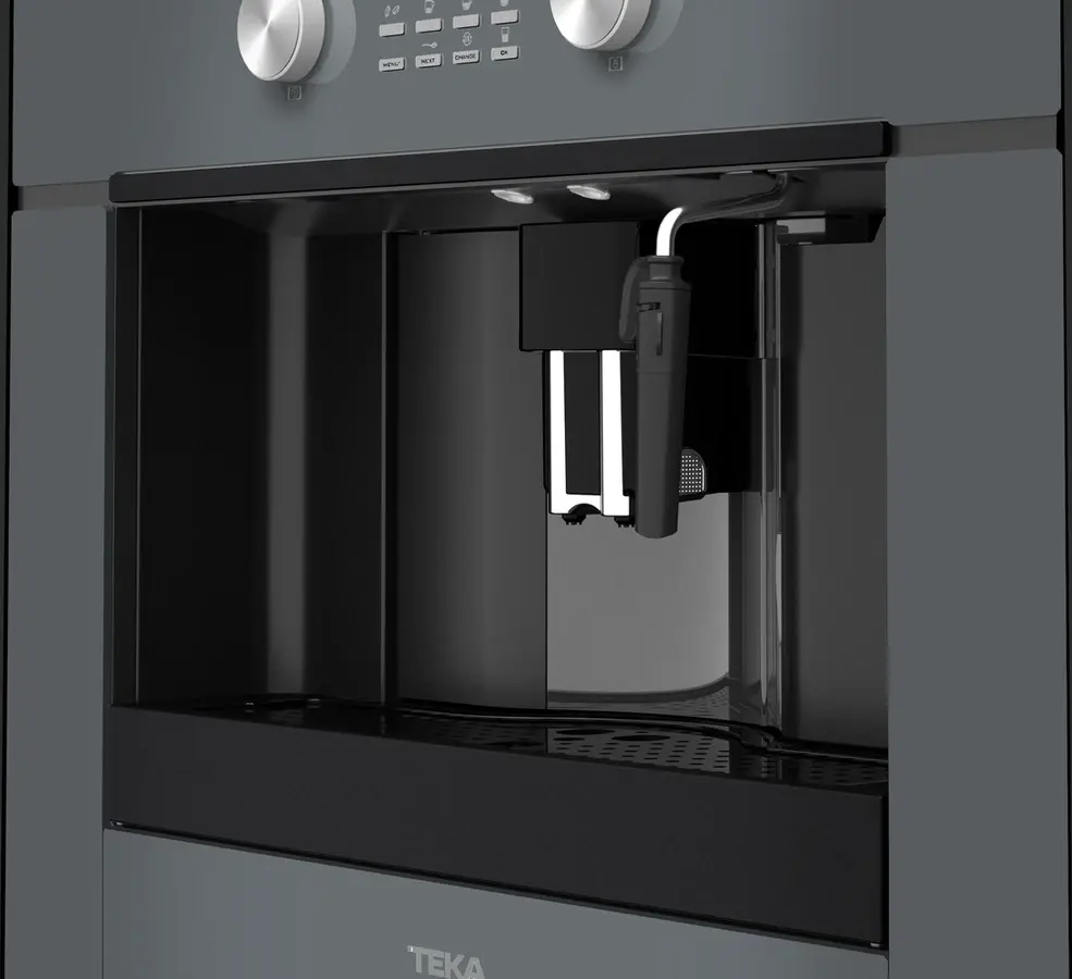 Teka CLC 855 GM Urban Colors Built-in Automatic Espresso Machine, Cristal Stone Grey Infinity Glass, 15 Bar, Integrated Grinder, 1.8L Tank