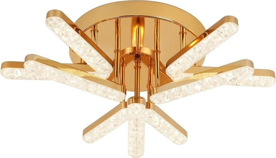 ProLed ACR-8088 LED Chandelier, 90W, 6300lm, Crystal Branch Design, Gold Finish, Remote Control, Adjustable Color Temperature 3000K-6500K