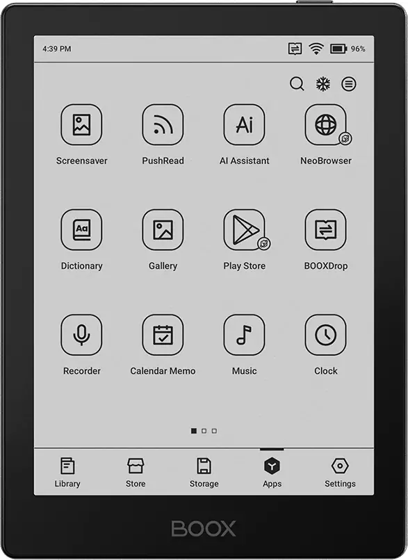 ONYX BOOX Go 6 E-Reader, 6" E Ink Carta 1300, 300 PPI, Octa-Core, 2GB RAM, 32GB, Android 11, Google Play Store, Front Light CTM, USB-C - Black