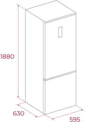 Teka RBF 44630 BK Free Standing Combi Refrigerator, Total No Frost, Inverter Motor, Black, 310L Capacity, Energy Class D, 188x60x63 cm