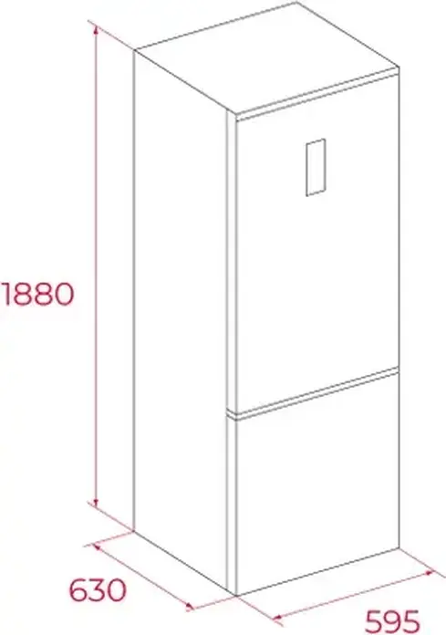 Teka RBF 44630 BK Free Standing Combi Refrigerator, Total No Frost, Inverter Motor, Black, 310L Capacity, Energy Class D, 188x60x63 cm