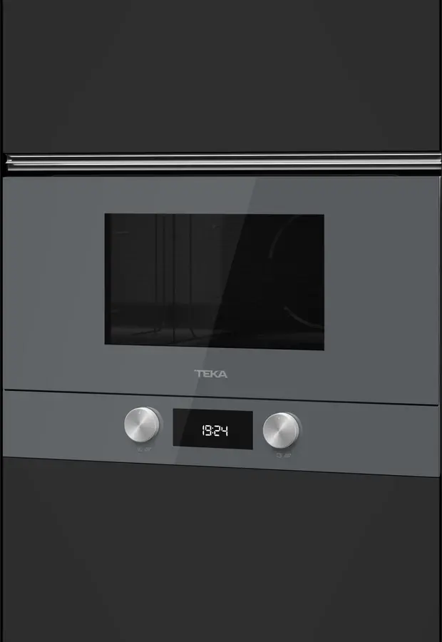Встраиваемая микроволновая печь с грилем Teka ML 8220 BIS L ST, стекло Stone Grey, керамическое дно без поворотного стола, объем 22 л, 850Вт/1200Вт