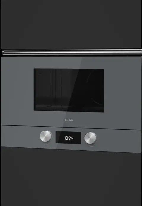 Встраиваемая микроволновая печь с грилем Teka ML 8220 BIS L ST, стекло Stone Grey, керамическое дно без поворотного стола, объем 22 л, 850Вт/1200Вт