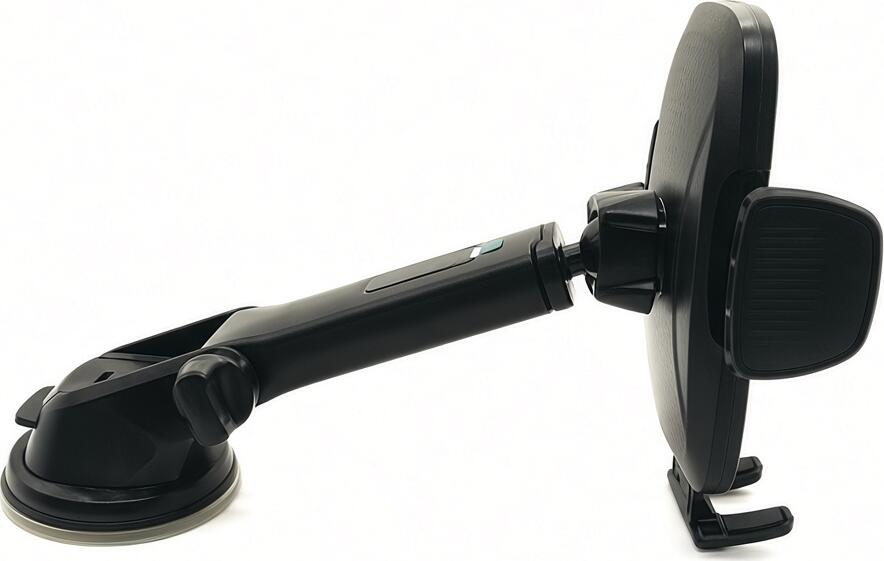 Suport Telefon Auto ML-209, Brat Telescopic Extensibil pana la 160mm, Rotire 360 de Grade, Operare cu o Singura Mana, Ventuza, ABS PC Silicon Negru