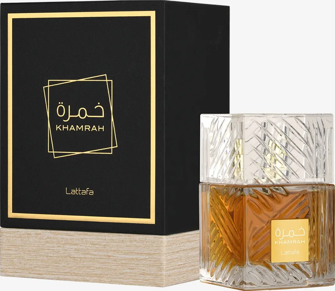 Apă de Parfum Lattafa Khamrah, Unisex, 100 ml - Parfum Oriental Condimentat și Gourmand cu Note de Scorțișoară, Curmale, Praline și Vanilie
