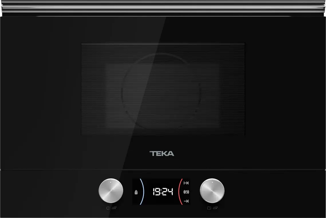 Teka ML 8220 BIS Built-in Microwave with Grill, Urban Colors Edition, Ceramic Base without Turntable, 22L Capacity, Stainless Steel Cavity, Black Glass