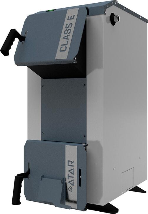ATAR E Solid Fuel Boiler 12 kW, Manual Loading for Wood, Coal, Pellets, Briquettes, Heating Area up to 120 m², 82% Efficiency, Grey