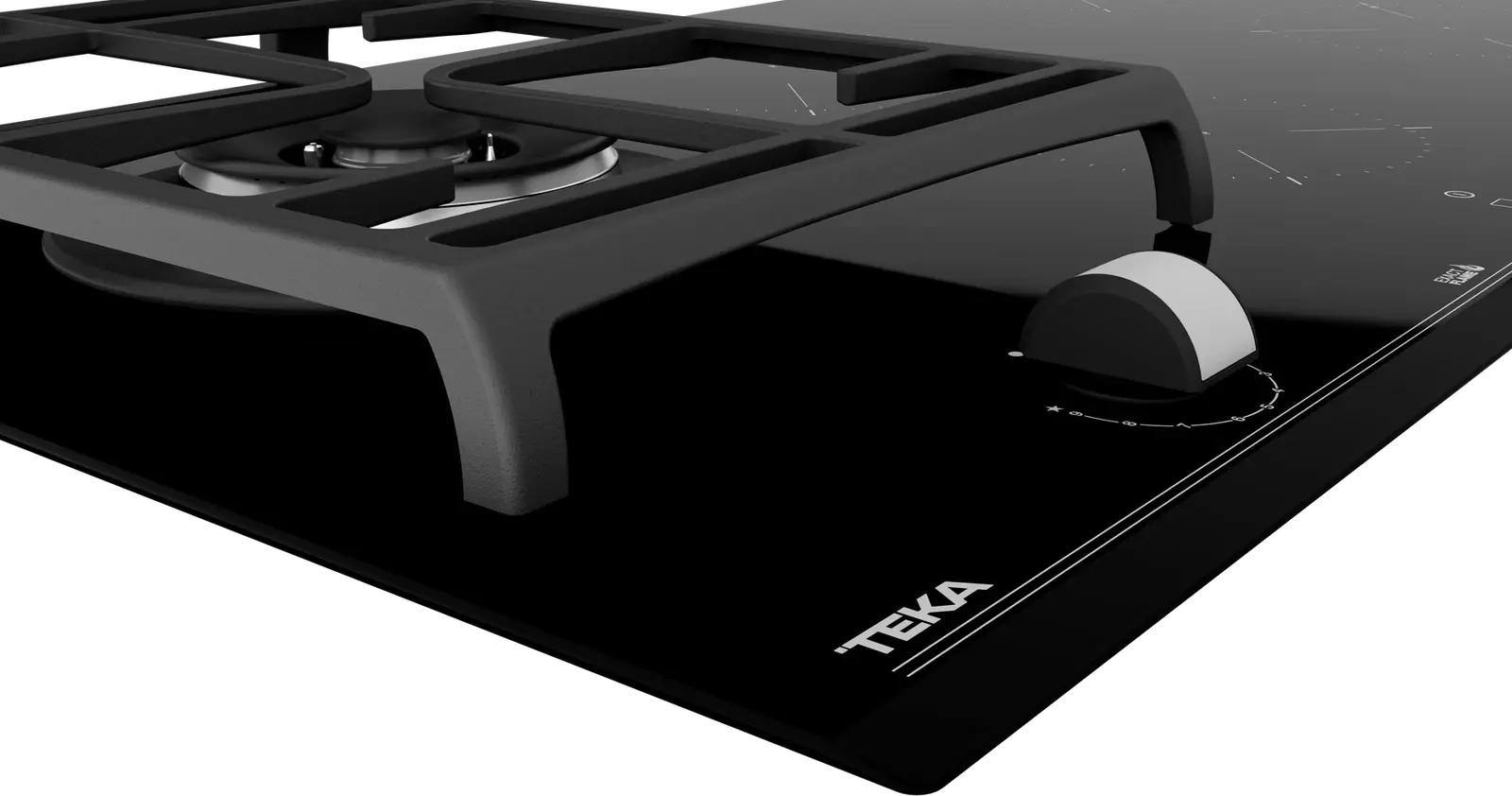 Teka JZC 95314 ABN Mixed Induction and Gas Hob, 5 Zones (4 Induction + 1 Double Ring Gas), MultiSlider Touch Control, ExactFlame, Ceramic Glass, 90cm