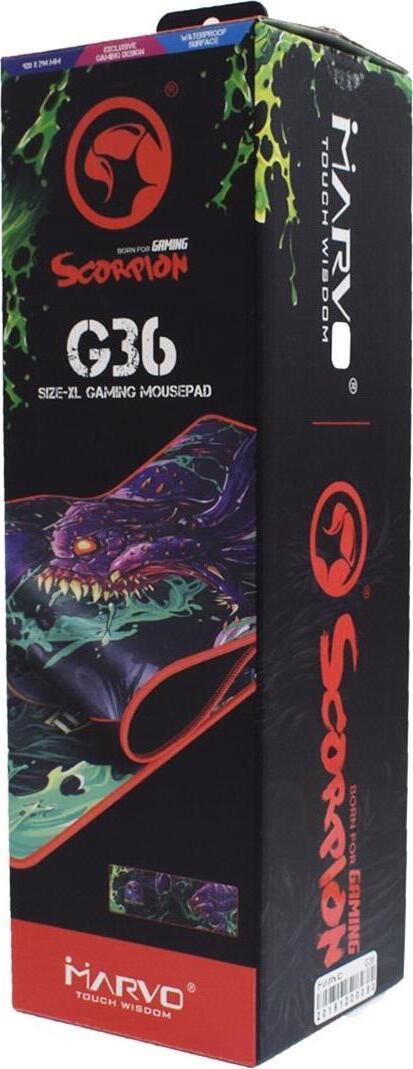 Marvo G36 XL Gaming Mouse Pad, 920 x 294 x 3 mm, Waterproof Micro-textured Textile Surface, Anti-slip Natural Rubber Base, Reinforced Stitched Edges