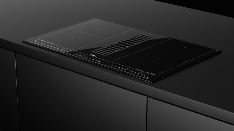 Teka AFF 87601 MST MasterSense Air Induction Hob with Integrated Extractor Hood, 4 Zones with Flex, MultiSlider Touch Control, Ceramic Glass, 80cm