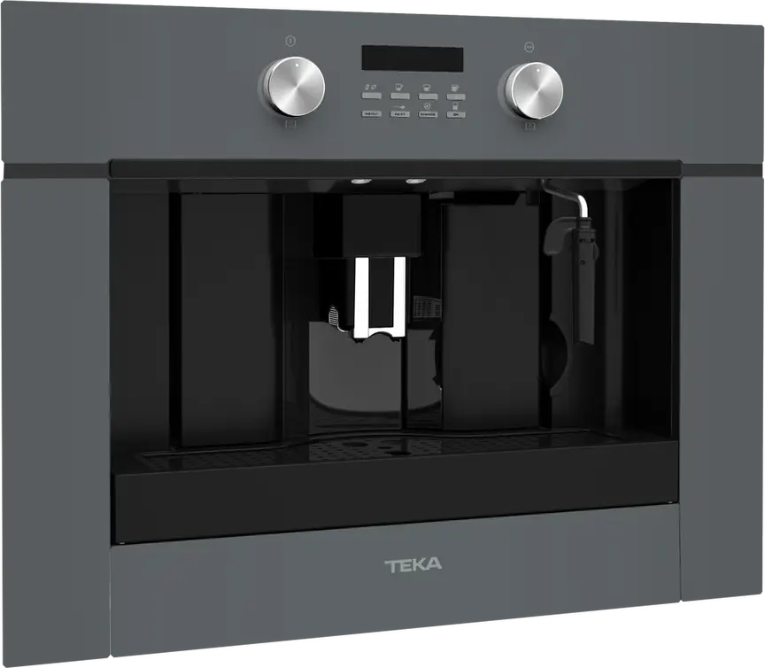 Teka CLC 855 GM Urban Colors Built-in Automatic Espresso Machine, Cristal Stone Grey Infinity Glass, 15 Bar, Integrated Grinder, 1.8L Tank