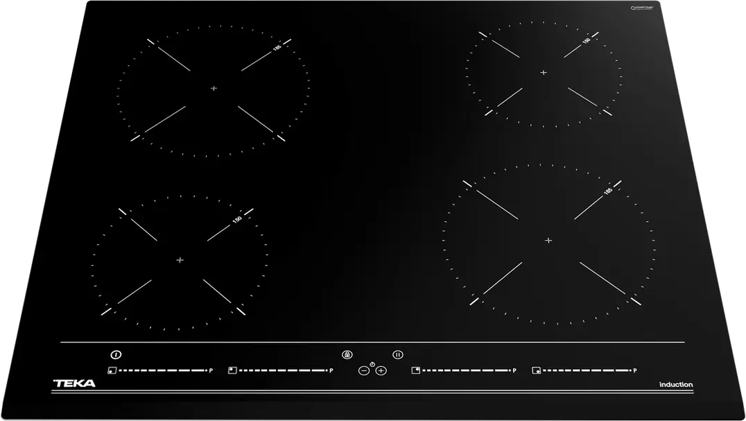 Teka IZC 64010 BK MSS Electric Induction Cooktop, 60 cm, 4 Zones, MultiSlider Touch Control, Power Plus, Child Lock, Black Bevelled Glass