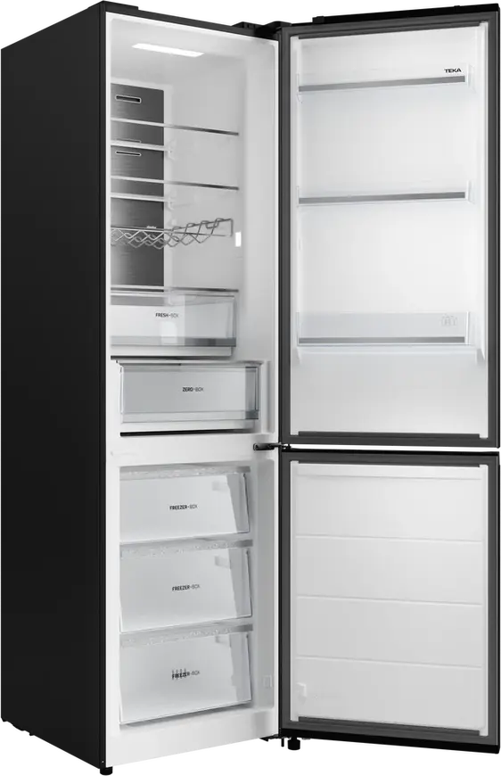 Frigider Combinat Teka RBF 88680 DSS, Total No Frost, Dark Inox, Motor Inverter, Metal Cooling, Iluminare LED, Capacitate 378L, 59.5x70x201 cm